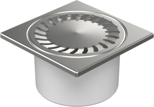 321 N  Трап прямой -сетка из нерж. стали 150х150 DN50 высота 84 (DN50/84N)