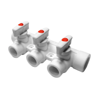 PP-R Коллектор с 3 выходами 40-20 ПРО АКВА (белый цв.)