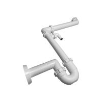 Малогабаритный сифон "S"  для моек 6/4” с решёткой Ø70 мм, с болтом М6х70 и, с подсединением к стира