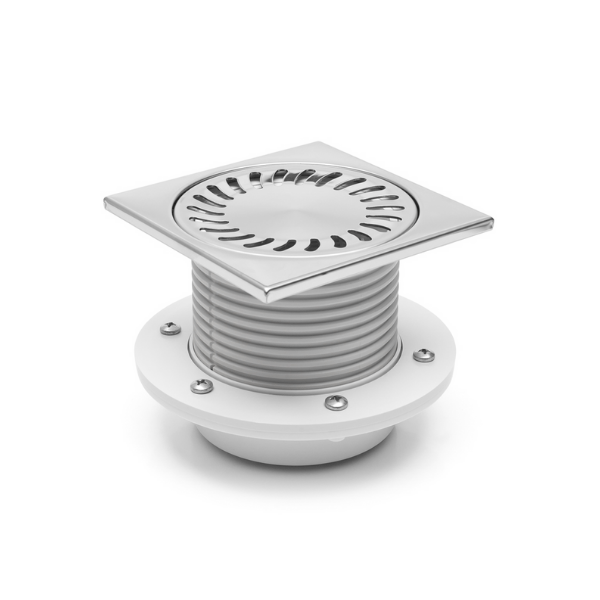 420 Трап прямой с фланцем регулир- сетка из нерж. стали 122х122 DN 50(PV50N-PR2)