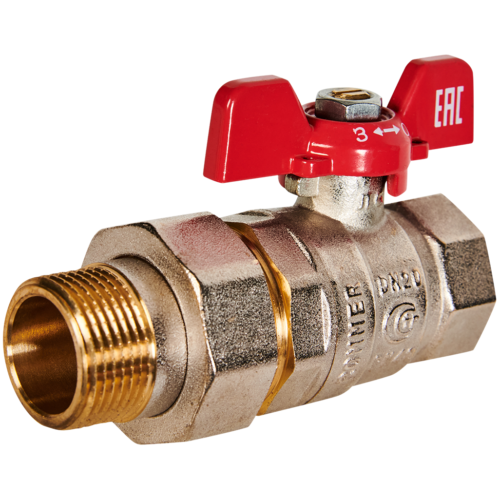 Кран шаровой с американкой, ВР/НР, ручка бабочка   3/4" ROMMER ГОСТ