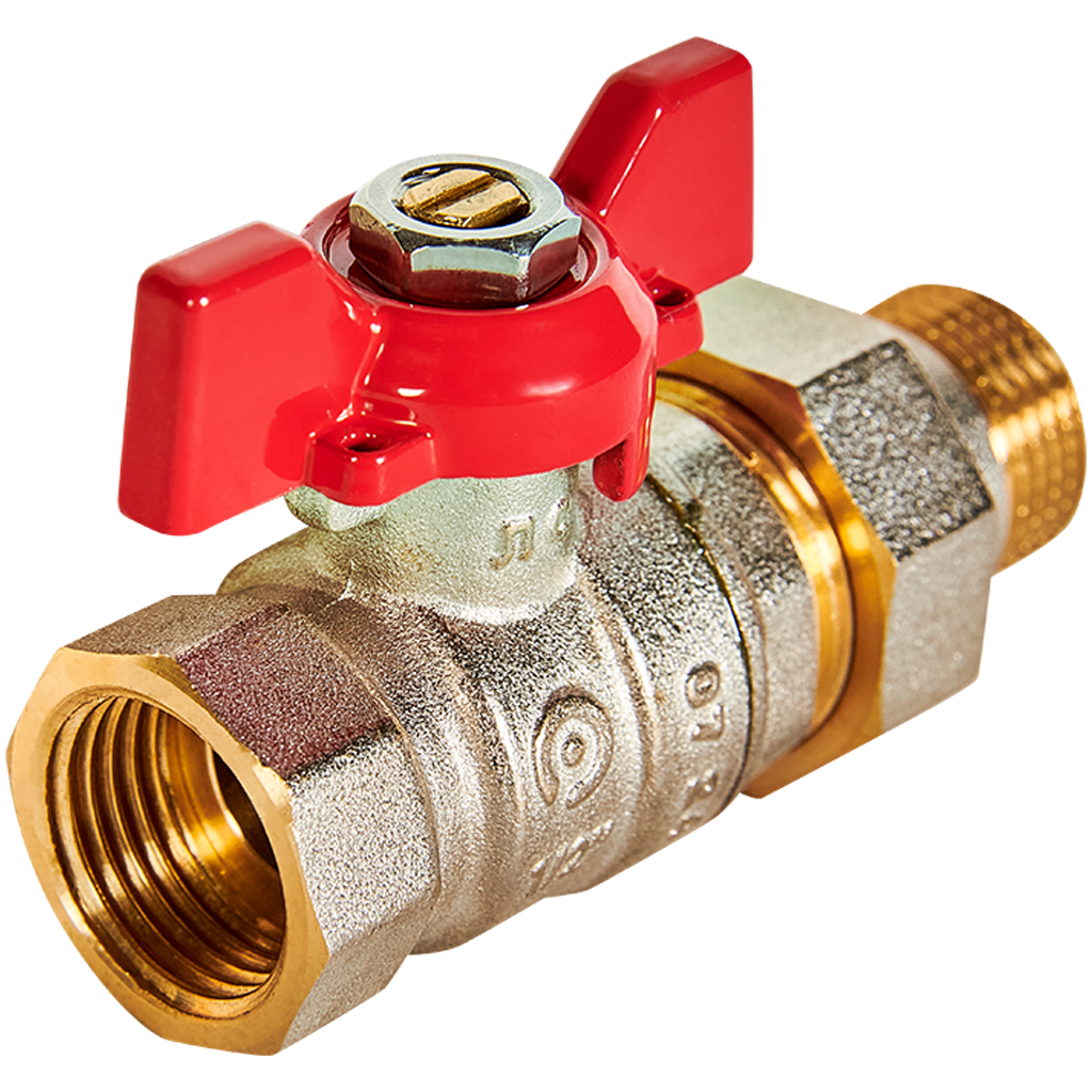 Кран шаровой с американкой, ВР/НР, ручка бабочка   1/2" ROMMER ГОСТ