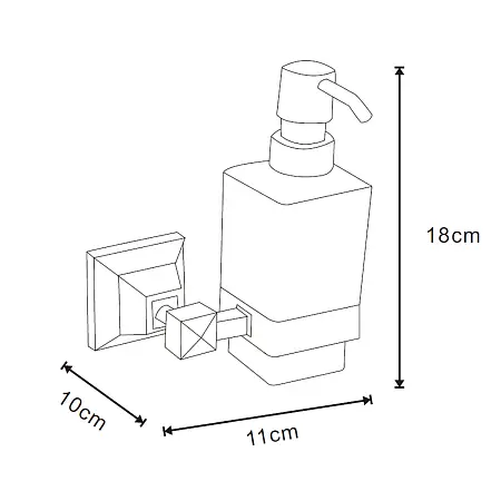 ALTRE Дозатор жидкого мыла стеклянный, хром