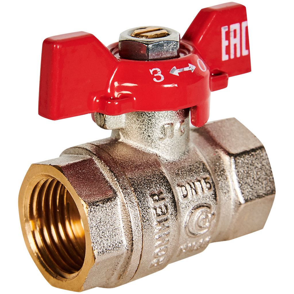 Кран шаровой, ВР/ВР, ручка бабочка   1/2" ROMMER ГОСТ