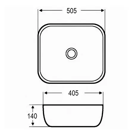 AZ-2143 SP Azario Раковина накладная глянец белая (505*405*140)
