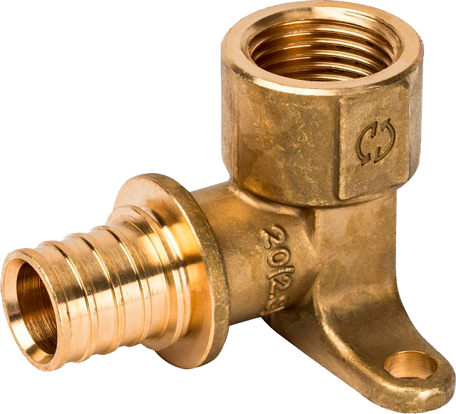 Угольник настенный (ушастик) 20x1/2"  STOUT для сшитого п/э