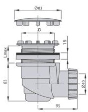 М0413 Сифон для душ.поддона нерж