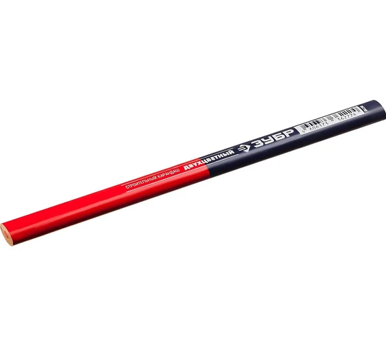 Карандаш двухцветный строительный ЗУБР КС-2 180 мм, HB 