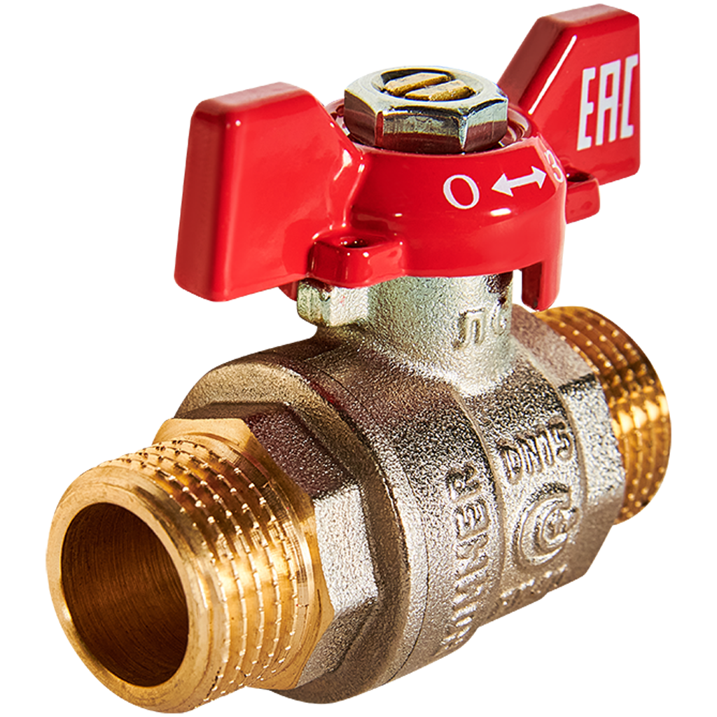 Кран шаровой, НР/НР, ручка бабочка   1/2" ROMMER ГОСТ