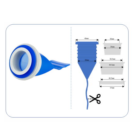 Клапан силиконовый (сухой затвор) для трапов и канализационных труб 40/50 мм, MP-У