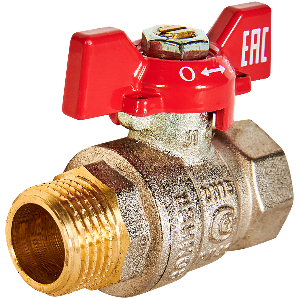 Кран шаровой, ВР/НР, ручка бабочка   1/2" ROMMER ГОСТ