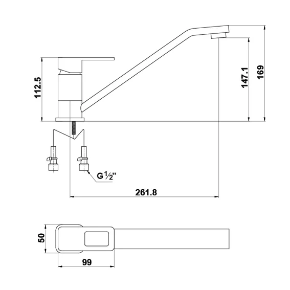 Смеситель для кухни Sahara 2203 F Chrome
