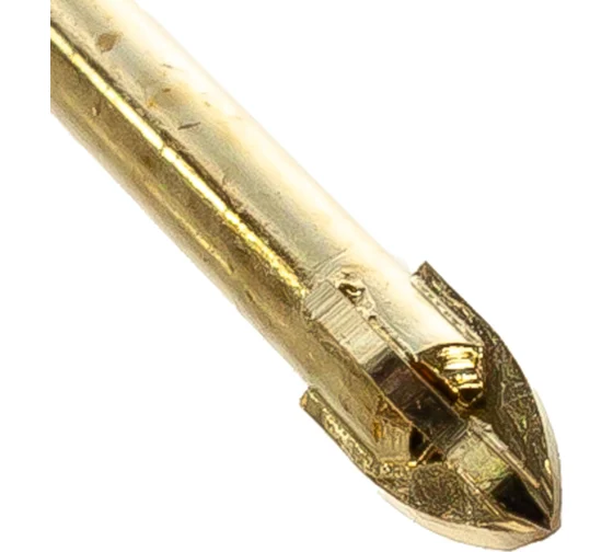 Сверло по кафелю и стеклу, 4 режущие кромки, титановое покрытие  6х60 мм