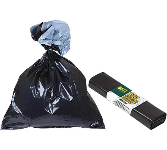 Мешки ЧЕРНЫЕ д/стр. мусора, ПВД особопрочные, 60 л, 600х800 мм, толщина 70 мкм,  5 шт.