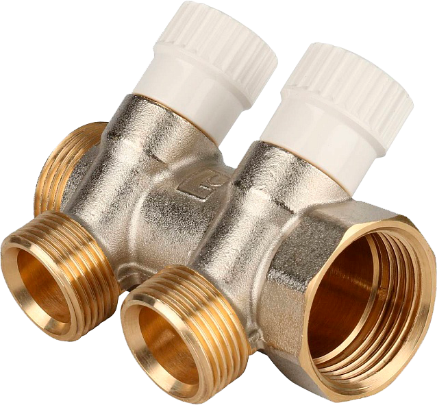 Коллектор 1"х3/4" с 2-мя кранами Stout (15/1) 