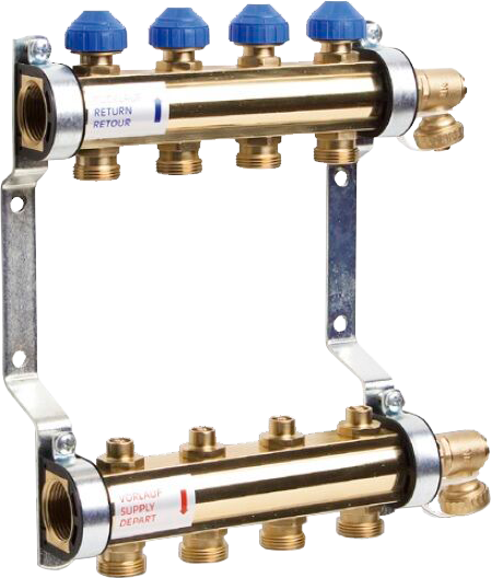 Коллектор 1" латунь HKV  2вых - 3/4" (в сборе) Watts