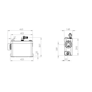 Канализационная установка бытовая встраиваемая SANIPACK для подвесного унитаза Магазин сантехники Нижний Новгород