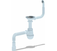 Сифон для кух.моек 3 1/2"х40 винт 40 мм АНИ ГРОТ с гибким переливом (круглый)(10/1)