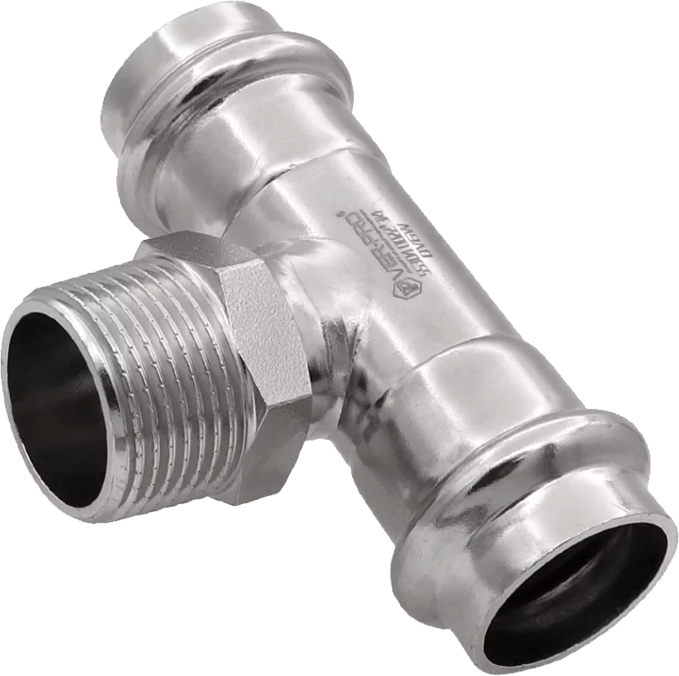 Тройник из нерж. стали НР 22х1/2"х22  "VER-PRO"