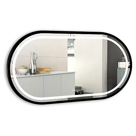 AZARIO зеркало Виола-лофт 500*1000 сенсор выкл, рама пластик, гор-вер