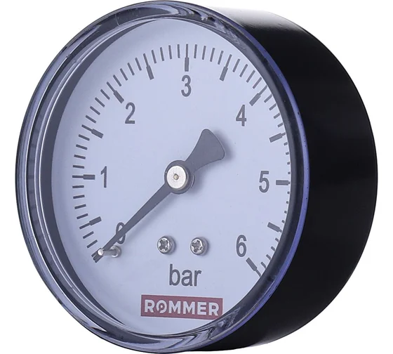 Манометр аксиальный  0- 6 bar 50мм 1/4" ROMMER