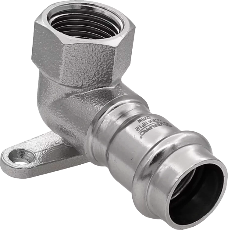 Уголок с переходом на внутреннюю резьбу и креплением 15х1/2"  "VER-PRO" (40/5шт)