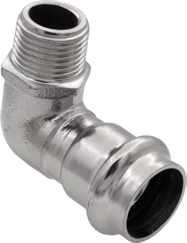 Уголок 90° из нерж. стали НР 15х1/2"  "VER-PRO" (80/5шт)