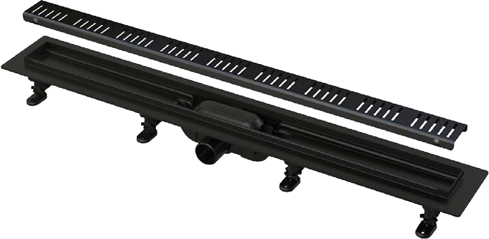 Водоотводящий желоб APZ10 BLACK Alca с решеткой (комплект) Alcaplast