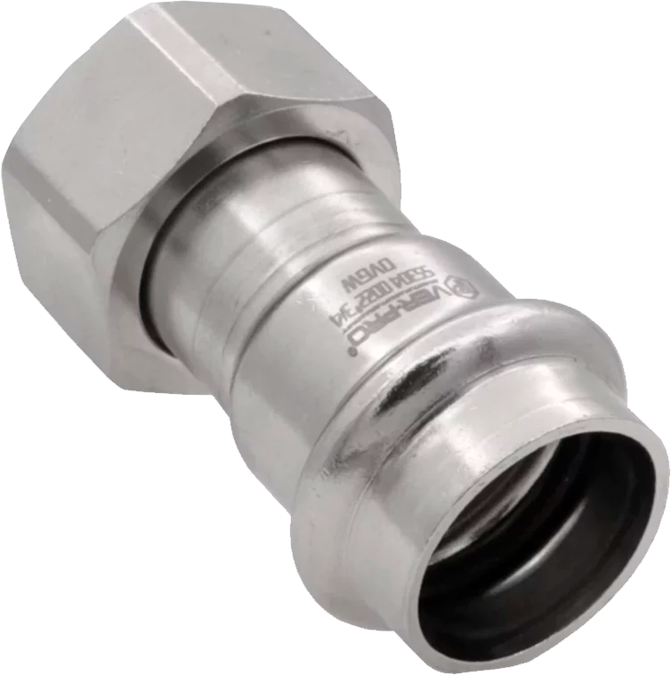 Соединитель с накидной гайкой из нерж. стали 22х3/4"  "VER-PRO"