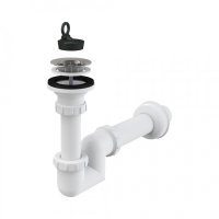 Сифон для умывальника A412 «S» Ø40 с нержавеющей peшeткой Ø63