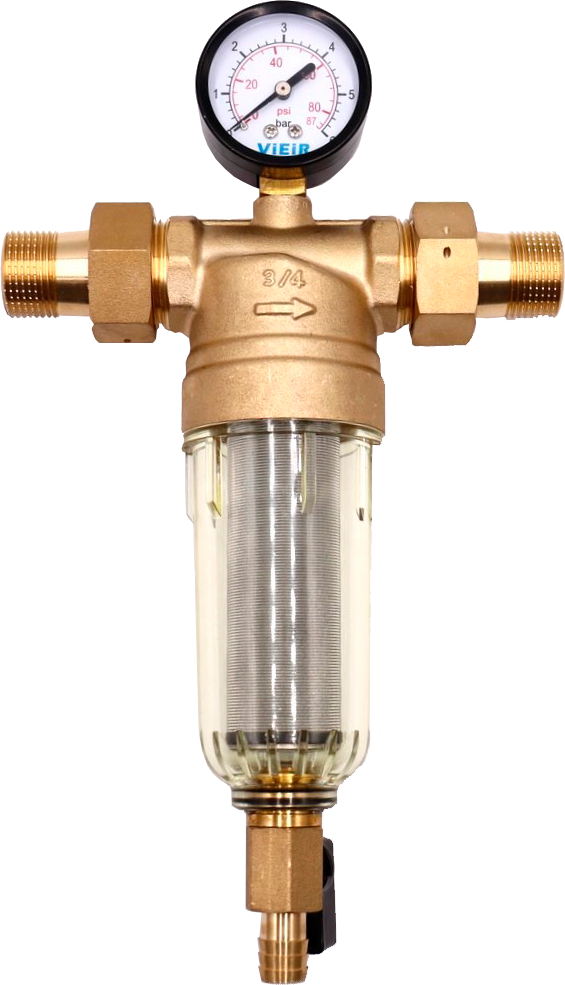 Фильтр с манометром  3/4" для холодной воды  VIEIR 