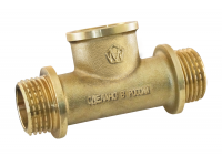 Тройник с ограничителем НР/ВР/НР - 1/2" латунный