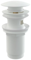 A392B Водослив д/умывальника A392B click/clack 5/4"с большой БЕЛОЙ заглушкой (с переливом)