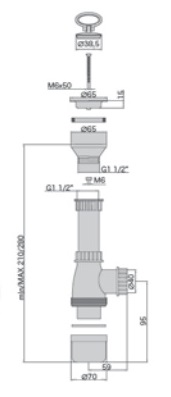 Сифон для мойки с нерж. решеткой D 70мм Miano (25/1)