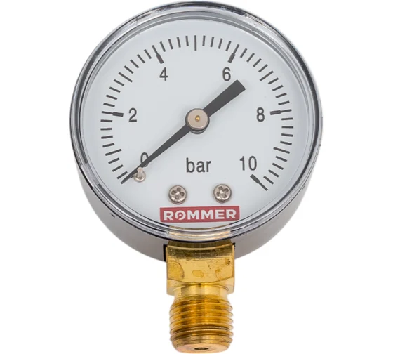 Манометр радиальный  0-10 bar 50мм 1/4" ROMMER