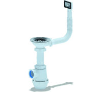 Сифон для кух.моек 3 1/2"х40 винт 40 мм АНИ ГРОТ с гибким переливом (прямоуг)(10/1)