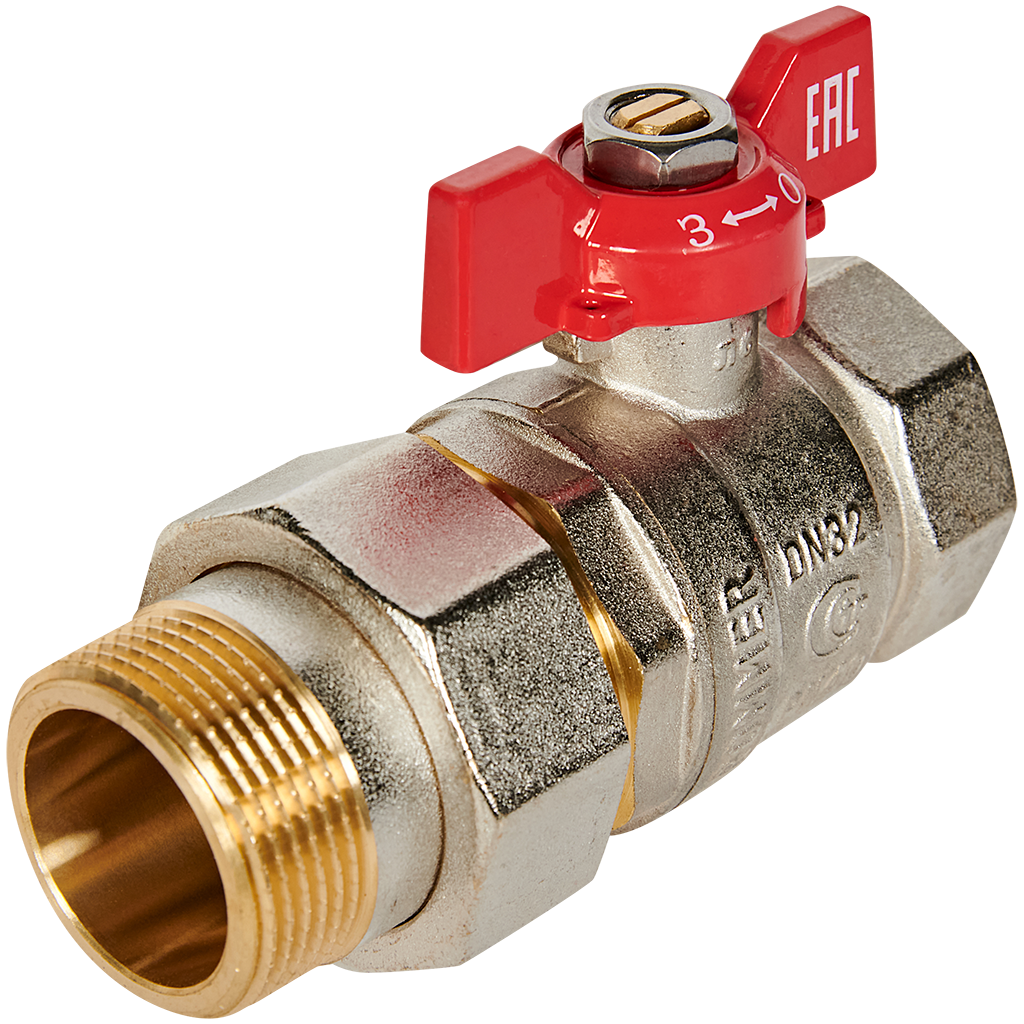 Кран шаровой с американкой, ВР/НР, ручка бабочка 1 1/4" ROMMER ГОСТ