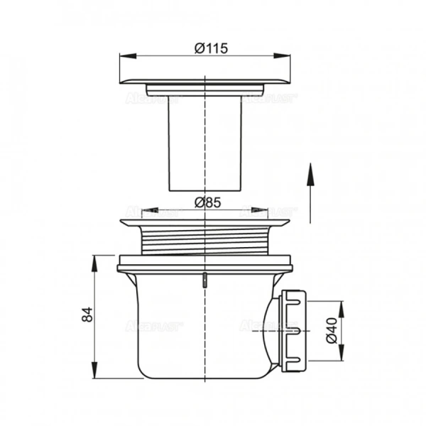 Сифон для душевой кабины D90 Alca plast