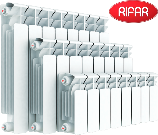RIFAR BASE 500  4 секций радиатор биметаллический (белый RAL9016 )