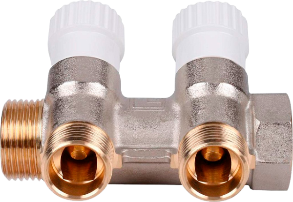 Коллектор 1"х1/2" с 2-мя кранами Stout(18/1)