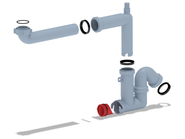11/2"*40 двойн смещ с отв стир маш без выпуска сифон АНИ (9-80303) Магазин сантехники Нижний Новгород