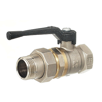 Кран шаровой "американка" Ду25 А31 прямой рычаг никель PN40