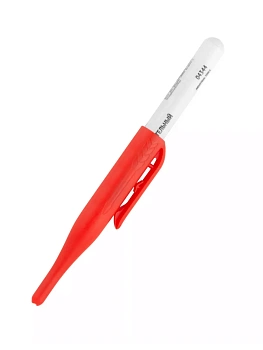 Маркер строительный перманентный, тонкий, удлиненное перо, красный