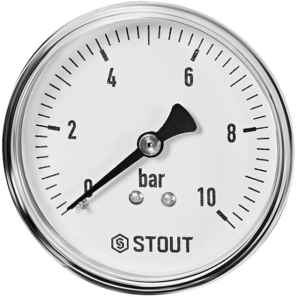 STOUT Манометр аксиальный. Корпус Dn 63 мм 1/4 , 0...10 бар, кл.2.5