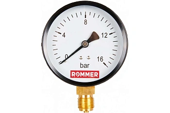 Манометр радиальный  0-16 bar 100мм 1/2" ROMMER