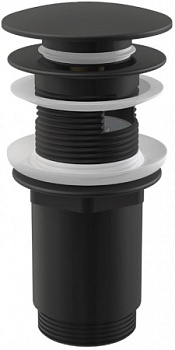 A392 BLACK Водослив д/умывальника A392 BLACK click/clack 5/4",большой черной заглушкой(с переливом)