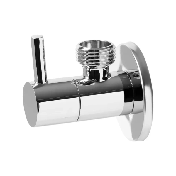 Кран угловой с отражателем1/2"x1/2" ХРОМ."ViEiR" КРУГЛЫЙ