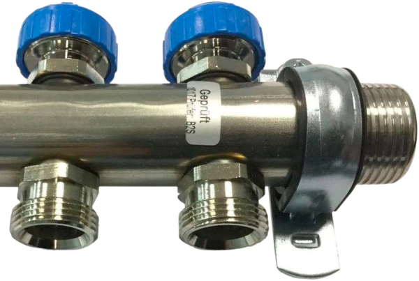 Коллектор 1" для напольного отопления с расходомерами из нержавеющей стали HKV2013A-50-1" 2вых - 3/4" (в сборе) Watts