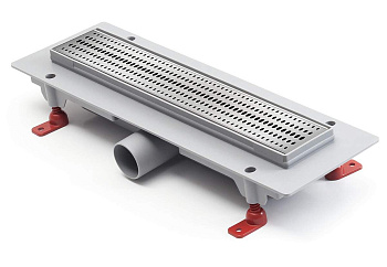 Водоотводящий  желоб L350 с решеткой Basic глянец и рамкой из нержавейки