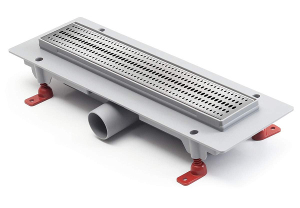 Водоотводящий  желоб L350 с решеткой Basic глянец и рамкой из нержавейки